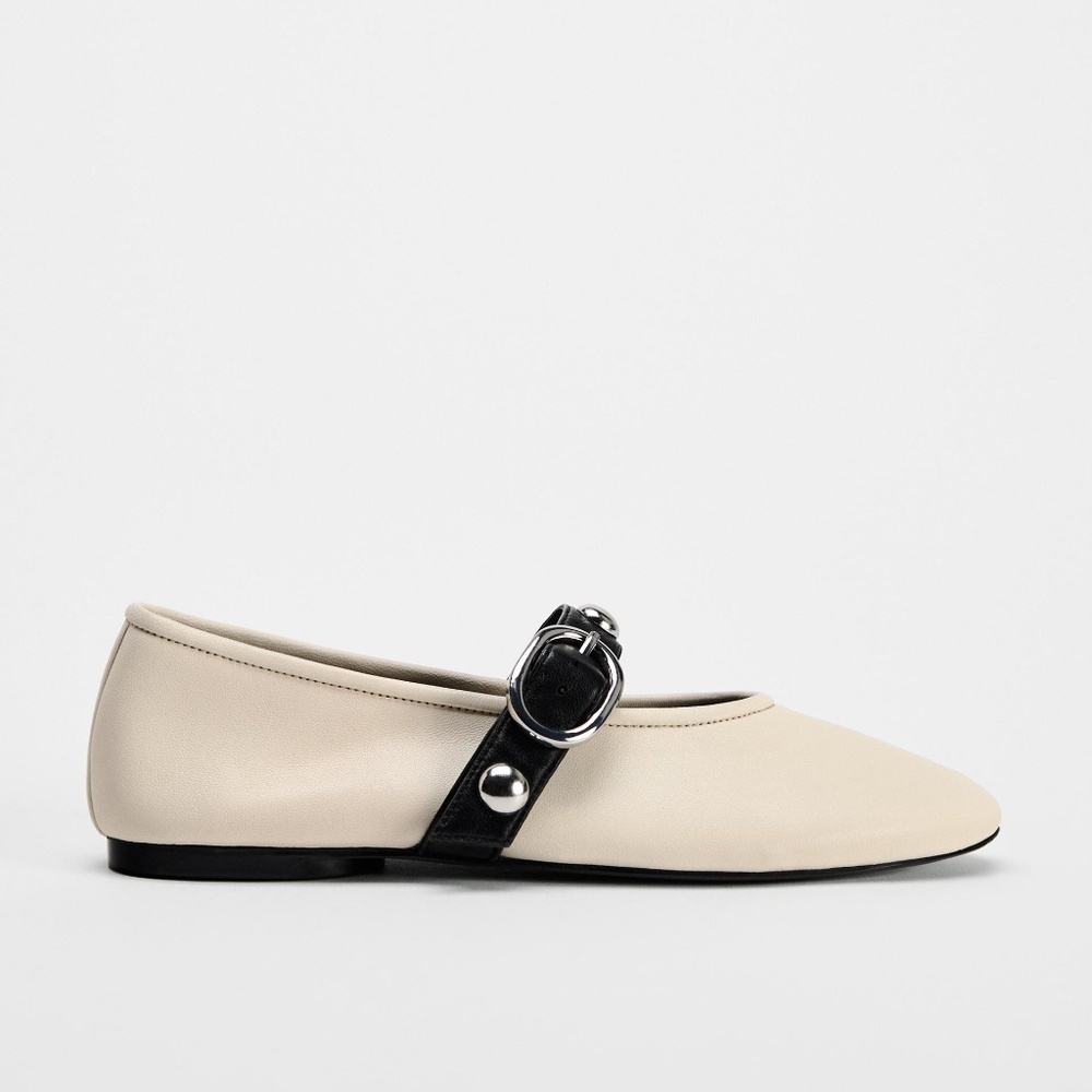 Zara - Studded Leather Ballet Flats (Women's Size 9 - NWT)